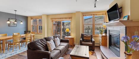 TV, fireplace, DVD player
