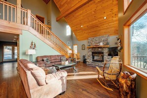 TV, fireplace, DVD player, table football