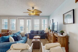 TV, DVD player, table football