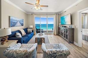 Living area - Ultimate Beachfront Getaway: Gulf front condo on the 12th floor! (Panama City Beach)