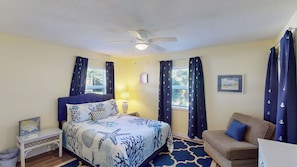 4 slaapkamers, een strijkplank/strijkijzer, gratis wifi, beddengoed