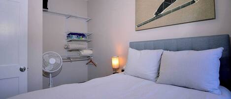 2 bedrooms, iron/ironing board, travel crib, WiFi