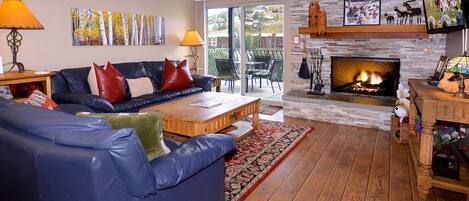 TV, fireplace, offices