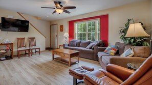 TV, DVD player, table football, ping pong