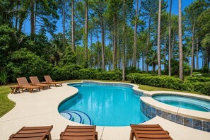 A heated pool - 16 Painted Bunting - Oceanfront Home with Private Pool & Spa. (Hilton Head Island)