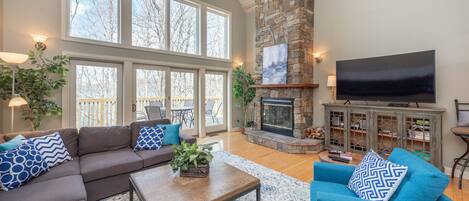 Fernseher, Kamin, DVD-Player, Computerbildschirme