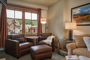 Smart TV, fireplace, DVD player