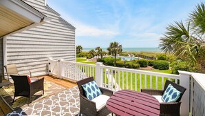 Outdoor dining - Gulf Stream Villa 114 - Three Bedroom, Three Bath Oceanfront Townhouse (Garden City Beach)