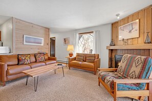Flat-screen TV, fireplace - Affordable Ski Condo with Rustic Charm: Ski-In Access, Close to Main St dba12 (Breckenridge)