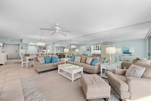 TV, DVD player, books - Pine Cove #202 is a 3/2 Beachfront vacation rental on Sanibel Island (Sanibel Island)