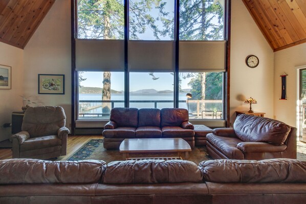 TV, DVD player - Charming Waterfront Home w/ Epic Views, Close to Beach - One Dog OK (Lopez Island)