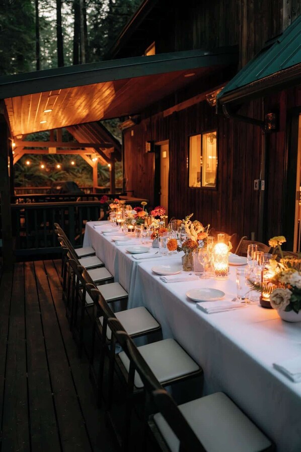 Outdoor banquet area