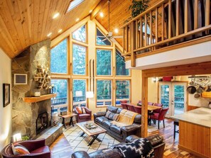 TV, fireplace, video games, offices