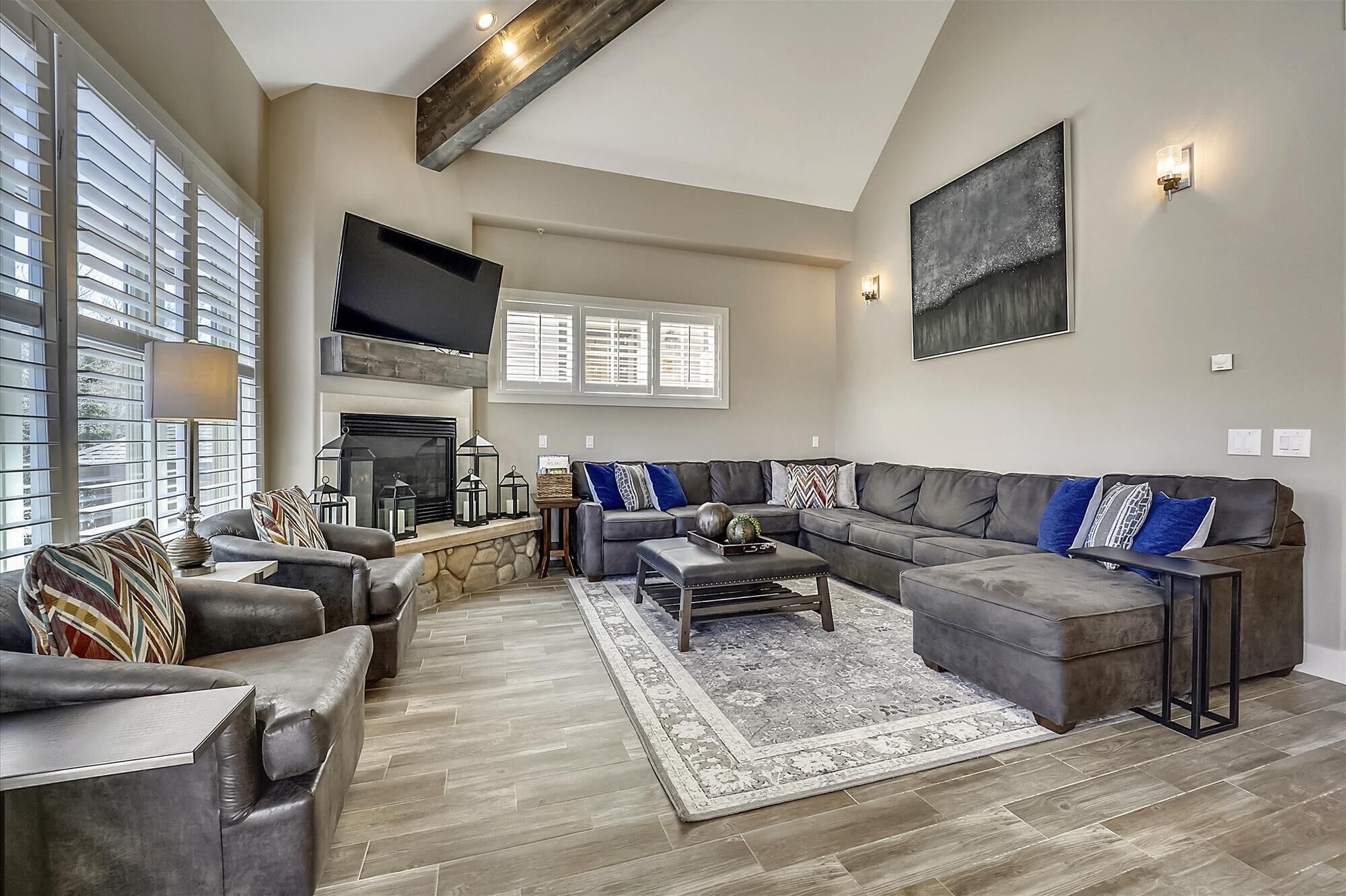 TV, fireplace, DVD player
