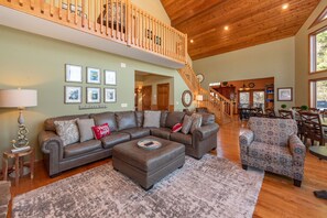 Smart TV, fireplace, foosball, computer monitors