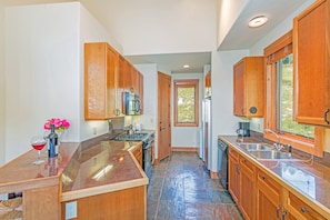 Fridge, microwave, oven, stovetop - LYNX AT THE TERRACES- Slopeside Ski-In/Ski-Out Condo in the Meadows of Mountain (Mountain Village)