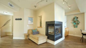 TV, fireplace, DVD player