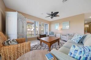 TV, DVD player - Palms of Dune Allen 108 - Oceanfront Condo in 30A with Pool & Beach Access (Santa Rosa Beach)