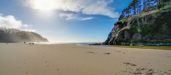 Charming, dog-friendly cabin with WiFi - steps from beach & two blocks from golf