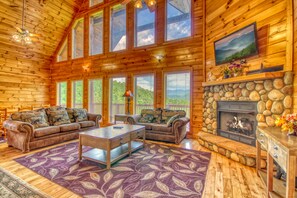 Smart TV, fireplace, video games, DVD player