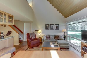 Flachbildfernseher, Kamin, DVD-Player, Bücher