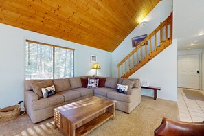 Télévision, cheminée, livres