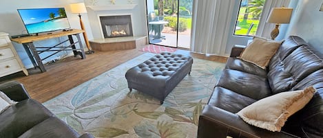 TV, fireplace, DVD player