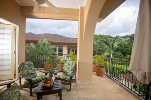 Terrace with comfortable furniture.