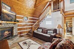 TV, fireplace, video games