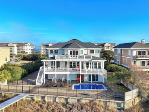 Exterior - Spacious Sound Front Home with Private Pool! (Wrightsville Beach)