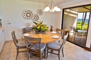 Dining - Ma'alaea Surf, Unit A1-2BR Ground Floor Beachfront Condo, AC, Wi-Fi, Kitchen (Kihei)