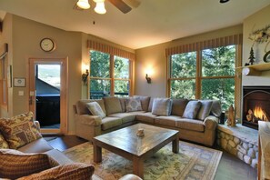 Fernseher, Kamin, DVD-Player