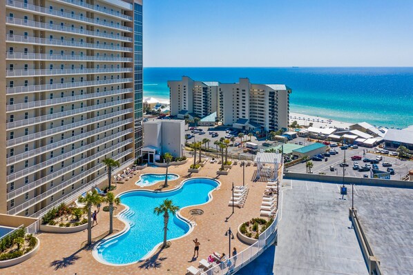 A rooftop pool - Resort condo w/ shared hot tub, 5 pools, lake & gulf views! Snowbirds welcome! (Panama City Beach)