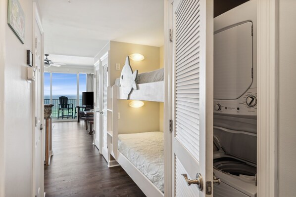 1 bedroom, travel crib, WiFi, bed sheets