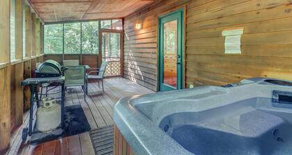 Spacious Dog-Friendly Cabin with Screened Deck, Private Hot Tub, & Firepit