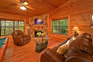 TV, fireplace, DVD player