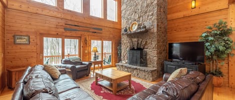 TV, fireplace, DVD player, stereo