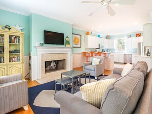 Flat-screen TV - Marshview Hideaway | Pet Friendly, Marsh Views! (Tybee Island)