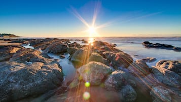 På stranden