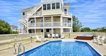 Oceanside: SEULEMENT 500 pieds de la plage avec vue sur l'océan et le son! Piscine, HotTub, Animaux domestiques