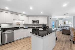 Fridge, microwave, oven, stovetop - Beach Front ~ Gulf Views ~ Spacious Balcony (Miramar Beach)