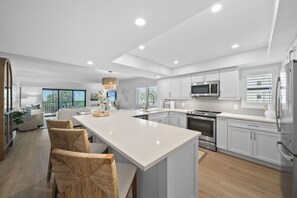 Fridge, microwave, oven, stovetop - Sanddollar #C104 is a Beachfront Vacation Rental on Sanibel Island (Sanibel Island)