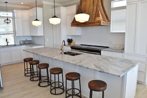 Fridge, microwave, oven, stovetop - Miltys Martini by GSVR | Luxurious Beachfront Retreat w/ NEW Porches & Pool + FREE Activities/Golf (Gulf Shores)