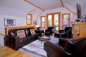 TV, fireplace, video games, offices