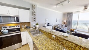 Coffee/tea maker, fridge, microwave, oven - Tidewater 309 - Beachfront Bliss with Breathtaking Gulf Views (Panama City Beach)