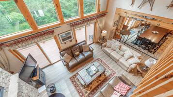 Smart TV, fireplace, DVD player, table football