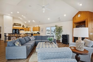 TV, fireplace, DVD player, stereo