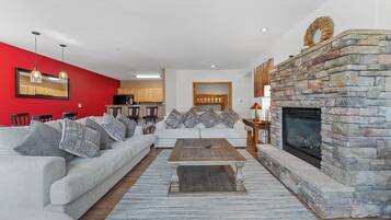 Televisio, takka, DVD-soitin