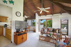 TV, DVD player, stereo