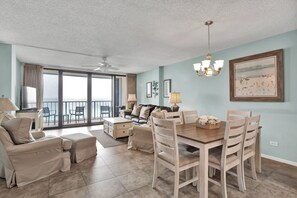 Flat-screen TV, DVD player